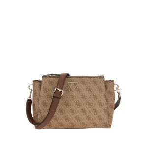 GUESS NOELLE TRI COMPARTMENT PRINT CROSSBODY