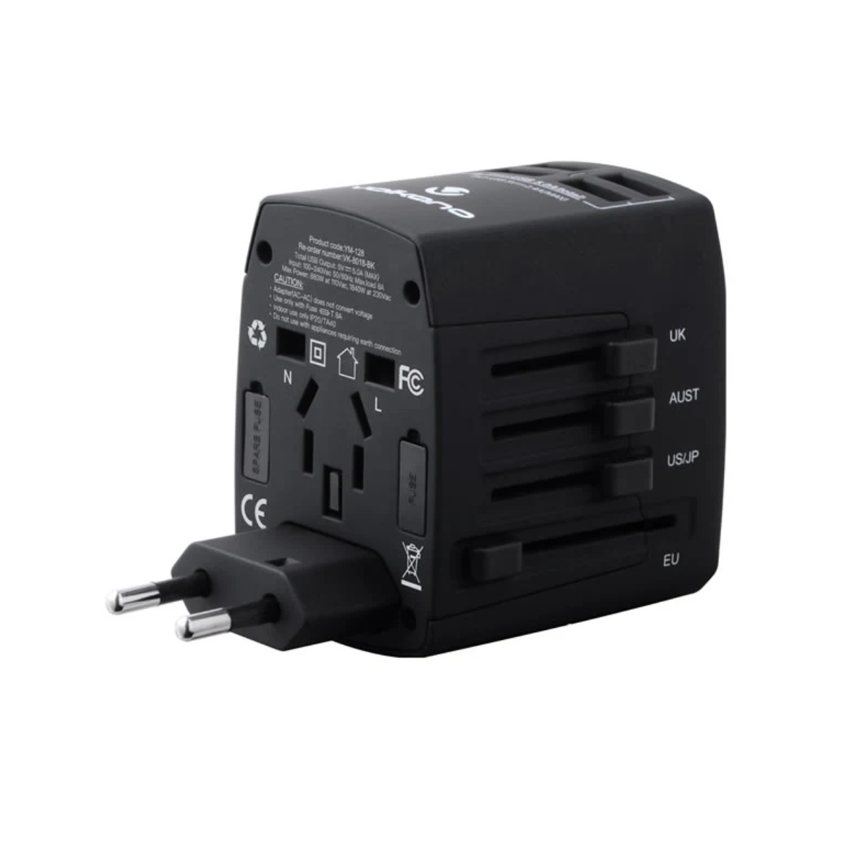 VOLKANO WORLDWIDE SERIES TRAVEL ADAPTER PD 20W + QC