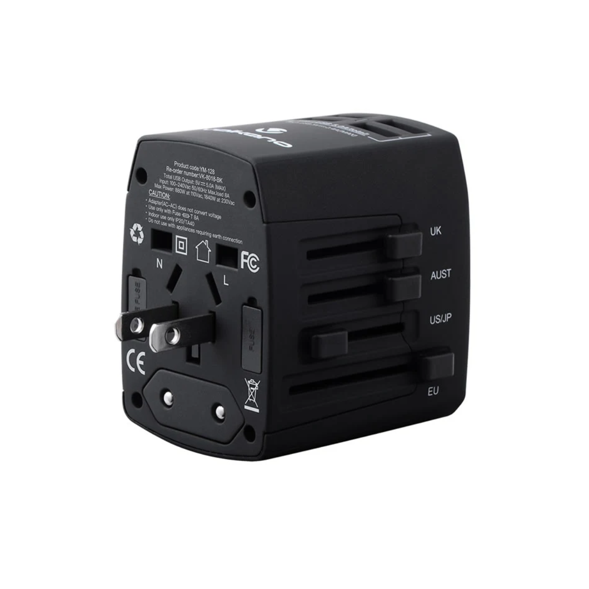 VOLKANO WORLDWIDE SERIES TRAVEL ADAPTER PD 20W + QC - Image 2